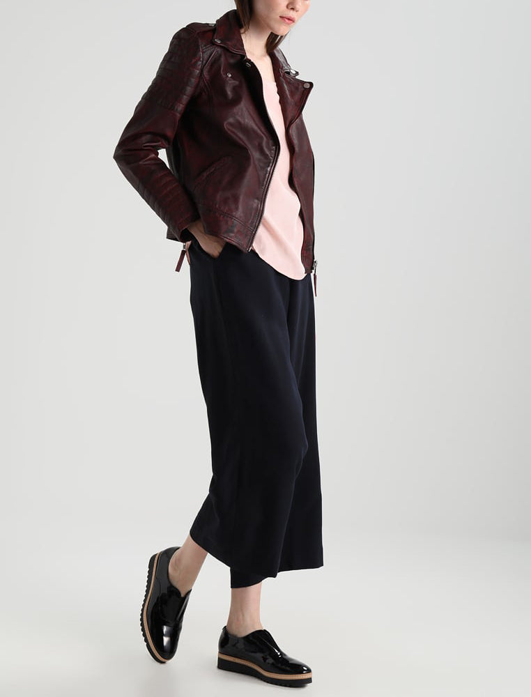 Biker / Motorcycle Jacket - Women Real Lambskin Leather Biker Jacket KW226 - Koza Leathers