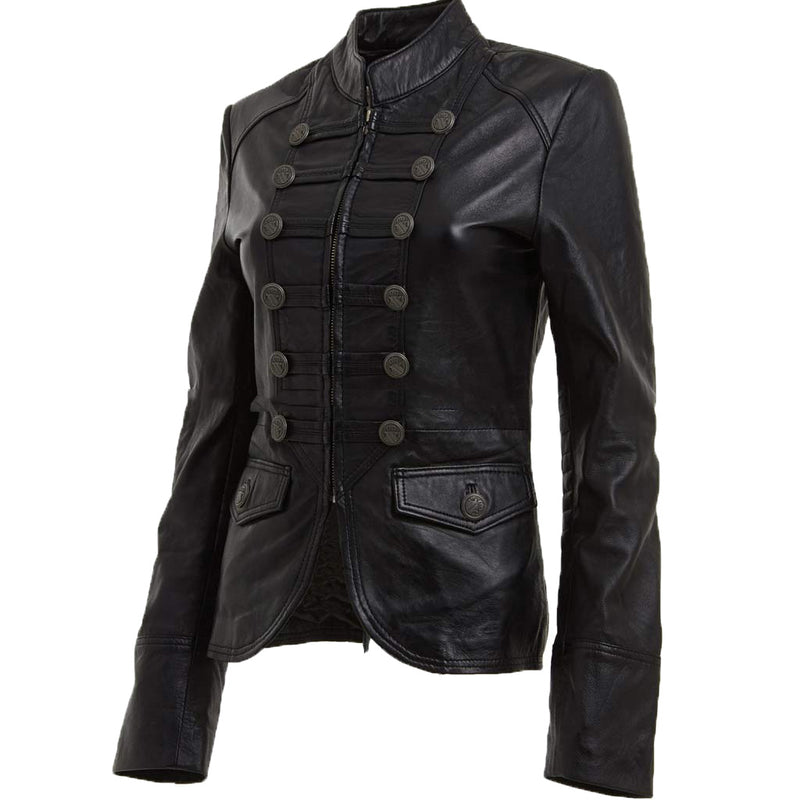 Biker / Motorcycle Jacket - Women Real Lambskin Leather Biker Jacket KW472 - Koza Leathers