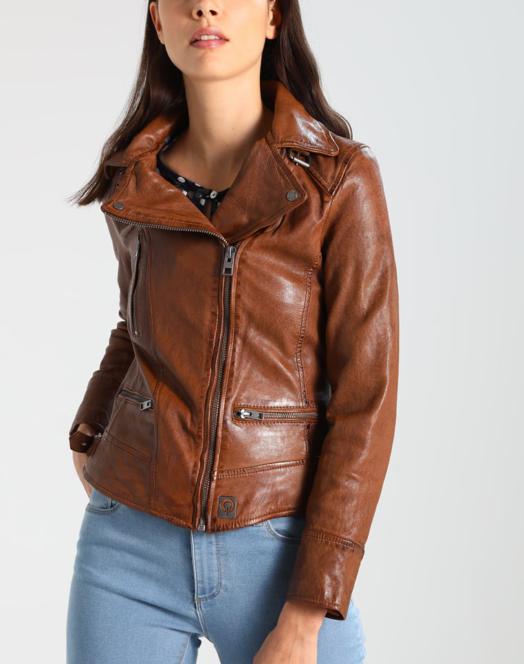 Biker / Motorcycle Jacket - Women Real Lambskin Leather Biker Jacket KW227 - Koza Leathers