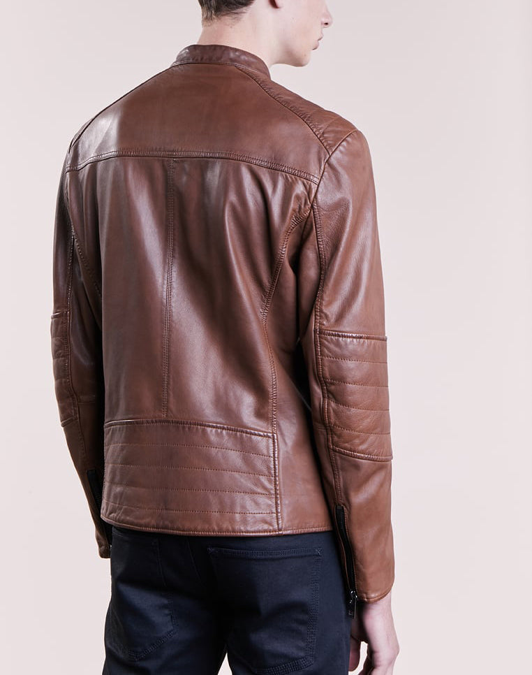 Biker Jacket - Men Real Lambskin Motorcycle Leather Biker Jacket KM271 - Koza Leathers