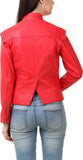 Biker / Motorcycle Jacket - Women Real Lambskin Leather Biker Jacket KW406 - Koza Leathers