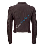 Biker / Motorcycle Jacket - Women Real Lambskin Leather Biker Jacket KW130 - Koza Leathers