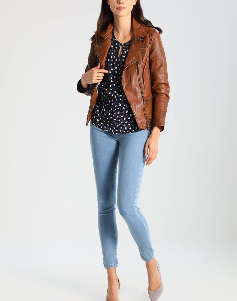 Biker / Motorcycle Jacket - Women Real Lambskin Leather Biker Jacket KW227 - Koza Leathers