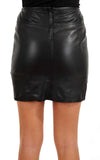 Knee Length Skirt - Women Real Lambskin Leather Slim Fit Skirt WS079 - Koza Leathers