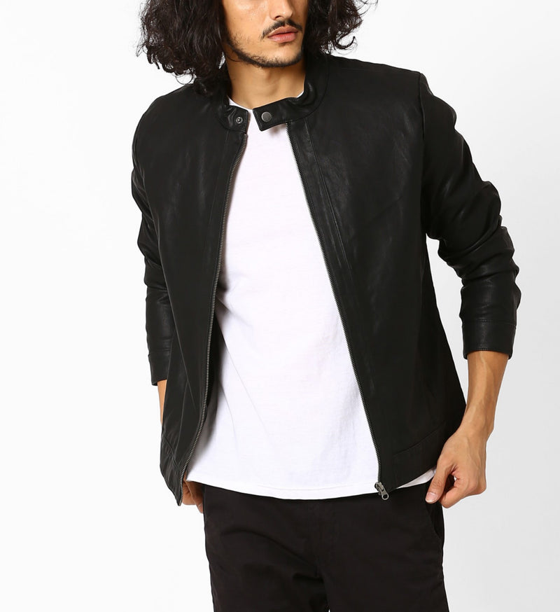 Biker Jacket - Men Real Lambskin Motorcycle Leather Biker Jacket KM642 - Koza Leathers