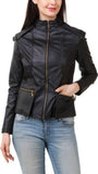 Biker / Motorcycle Jacket - Women Real Lambskin Leather Biker Jacket KW407 - Koza Leathers