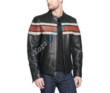 Koza Leathers Men's Genuine Lambskin Bomber Leather Jacket NJ025