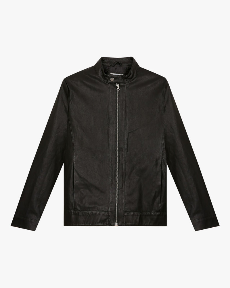 Biker Jacket - Men Real Lambskin Motorcycle Leather Biker Jacket KM642 - Koza Leathers