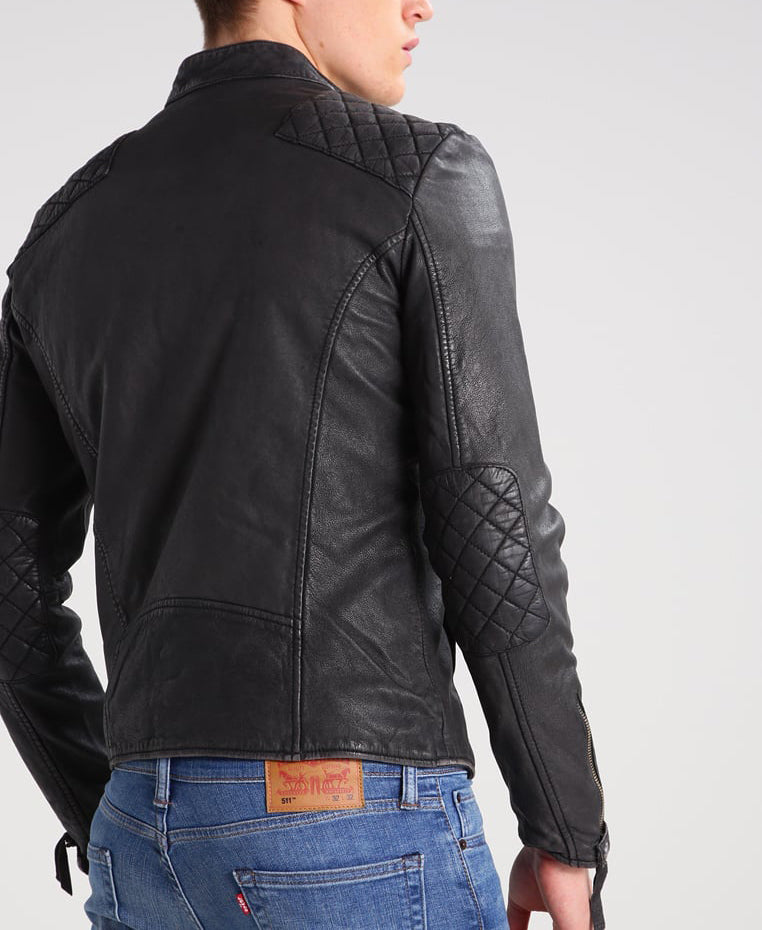 Biker Jacket - Men Real Lambskin Motorcycle Leather Biker Jacket KM272 - Koza Leathers