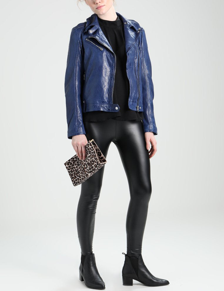 Biker / Motorcycle Jacket - Women Real Lambskin Leather Biker Jacket KW228 - Koza Leathers