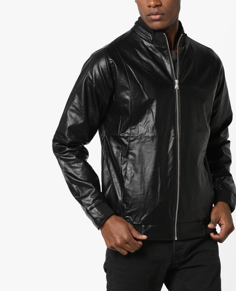 Biker Jacket - Men Real Lambskin Motorcycle Leather Biker Jacket KM643 - Koza Leathers