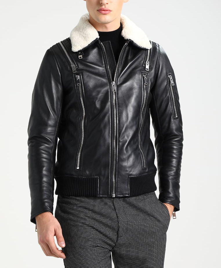 Biker Jacket - Men Real Lambskin Motorcycle Leather Biker Jacket KM273 - Koza Leathers