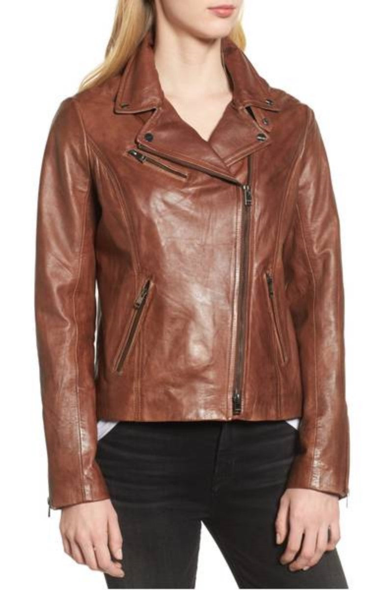 Biker / Motorcycle Jacket - Women Real Lambskin Leather Biker Jacket KW321 - Koza Leathers
