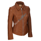 Biker / Motorcycle Jacket - Women Real Lambskin Leather Biker Jacket KW132 - Koza Leathers