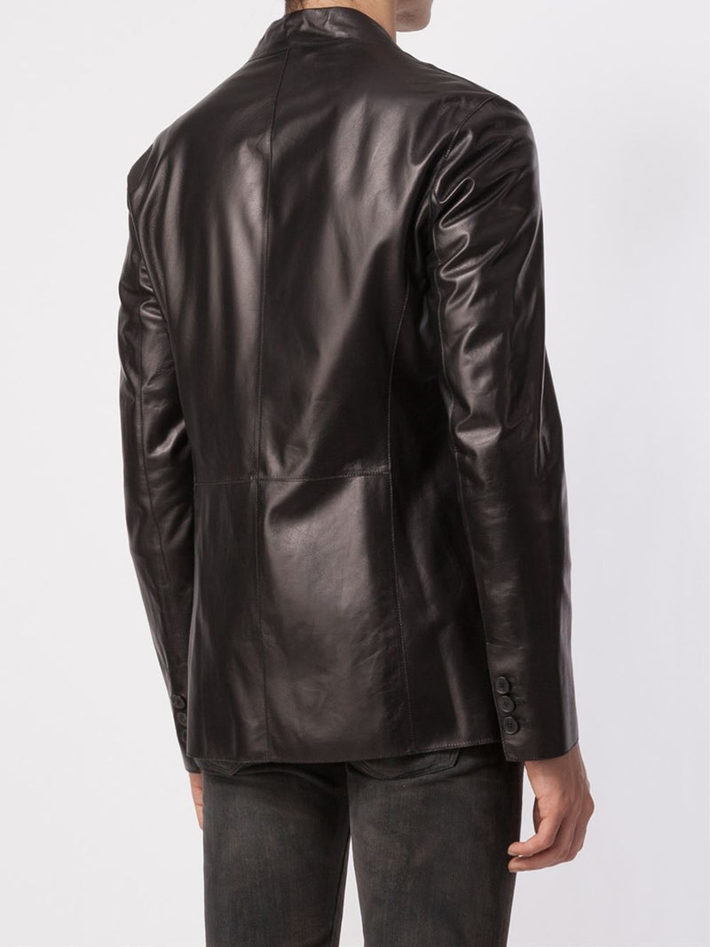 Leather Blazer - Men Real Sheepskin Leather Blazer KB007 - Koza Leathers