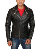 Biker Jacket - Men Real Lambskin Motorcycle Leather Biker Jacket KM422 - Koza Leathers