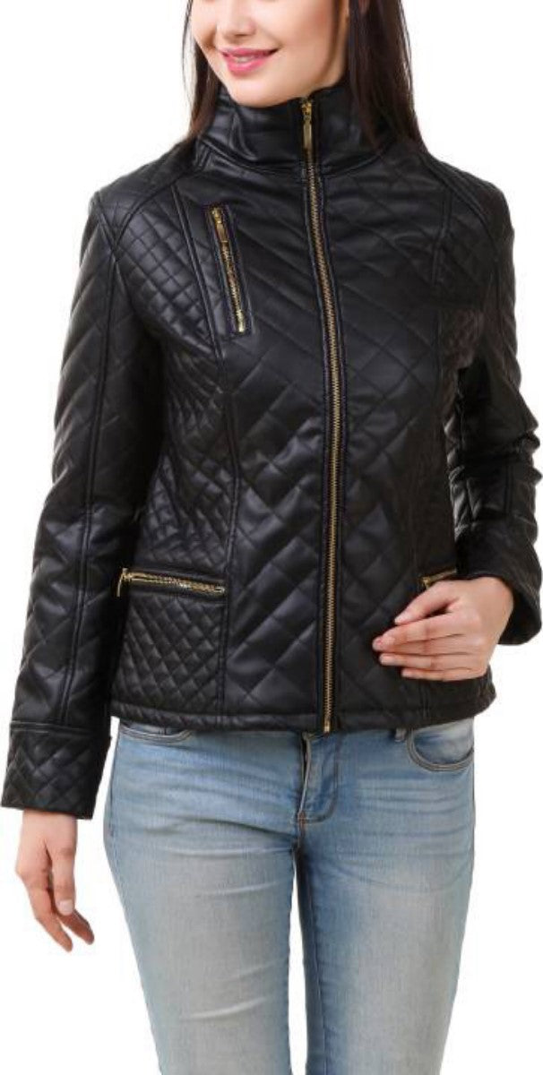 Biker / Motorcycle Jacket - Women Real Lambskin Leather Biker Jacket KW409 - Koza Leathers