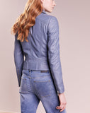 Biker / Motorcycle Jacket - Women Real Lambskin Leather Biker Jacket KW229 - Koza Leathers