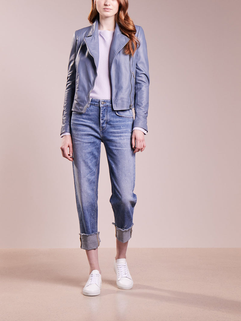 Biker / Motorcycle Jacket - Women Real Lambskin Leather Biker Jacket KW229 - Koza Leathers