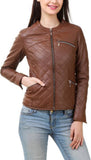 Biker / Motorcycle Jacket - Women Real Lambskin Leather Biker Jacket KW410 - Koza Leathers