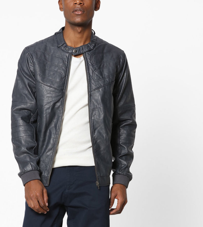 Biker Jacket - Men Real Lambskin Motorcycle Leather Biker Jacket KM645 - Koza Leathers