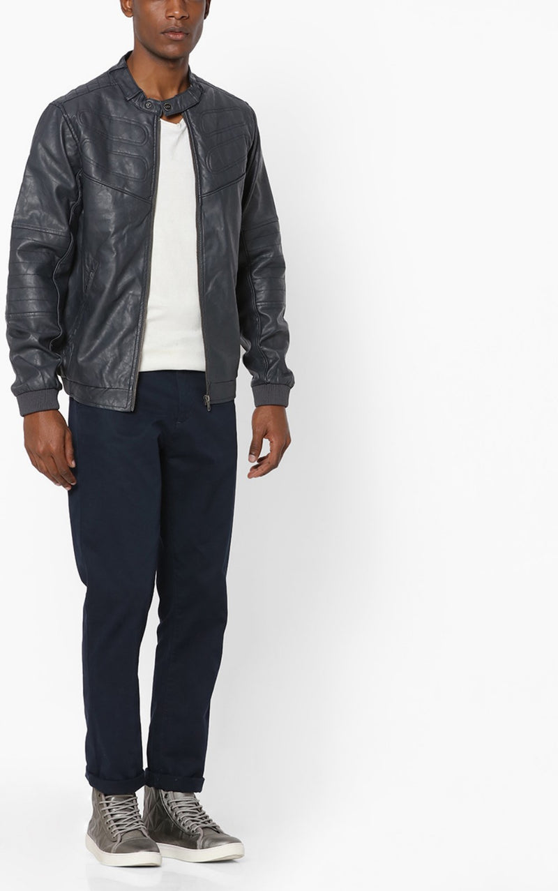 Biker Jacket - Men Real Lambskin Motorcycle Leather Biker Jacket KM645 - Koza Leathers