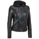 Biker / Motorcycle Jacket - Women Real Lambskin Leather Biker Jacket KW134 - Koza Leathers