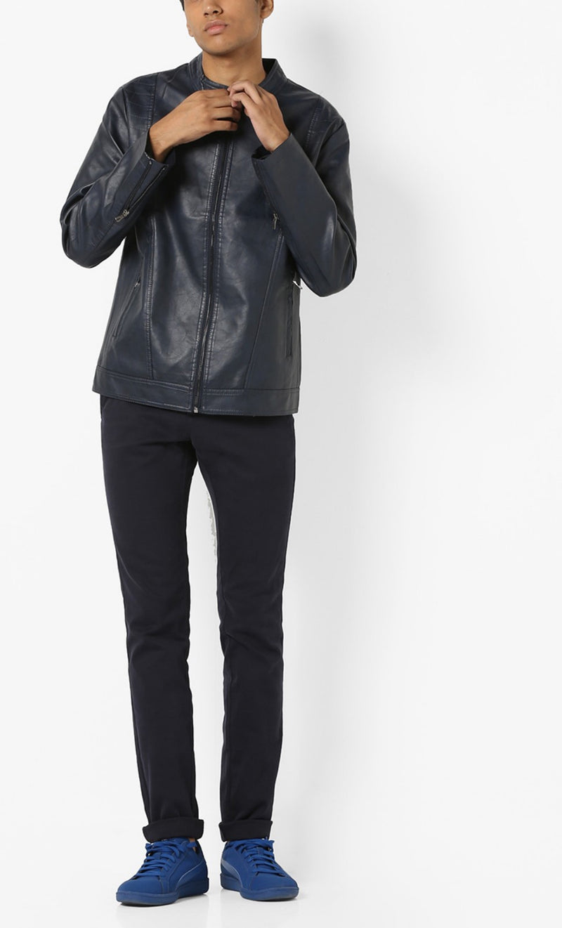 Biker Jacket - Men Real Lambskin Motorcycle Leather Biker Jacket KM646 - Koza Leathers