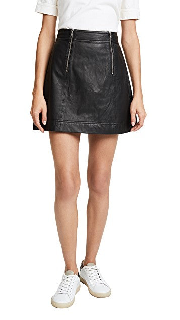Knee Length Skirt - Women Real Lambskin Leather Slim Fit Skirt WS083 - Koza Leathers