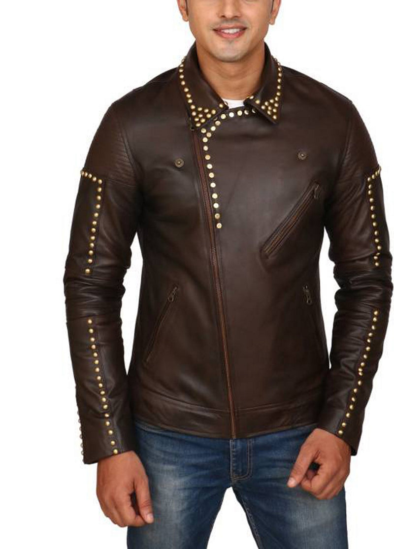 Biker Jacket - Men Real Lambskin Motorcycle Leather Biker Jacket KM424 - Koza Leathers