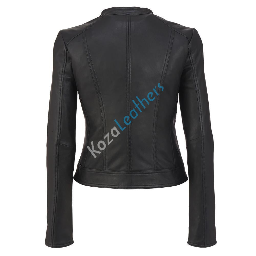 Biker / Motorcycle Jacket - Women Real Lambskin Leather Biker Jacket KW135 - Koza Leathers