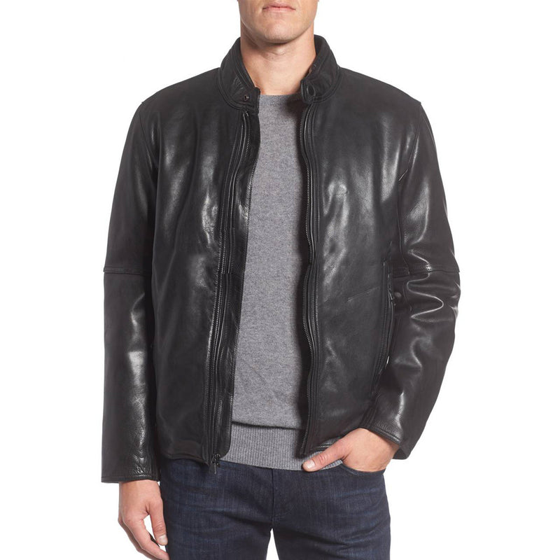 Biker Jacket - Men Real Lambskin Motorcycle Leather Biker Jacket KM346 - Koza Leathers