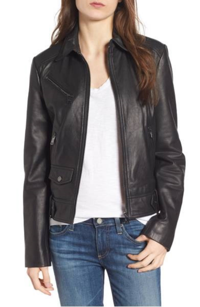 Biker / Motorcycle Jacket - Women Real Lambskin Leather Biker Jacket KW325 - Koza Leathers