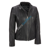 Koza Leathers Women's Real Lambskin Leather Bomber Jacket KW136