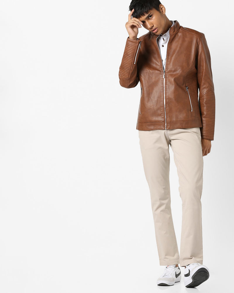 Biker Jacket - Men Real Lambskin Motorcycle Leather Biker Jacket KM647 - Koza Leathers