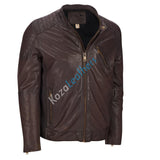 Biker Jacket - Men Real Lambskin Motorcycle Leather Biker Jacket KM177 - Koza Leathers