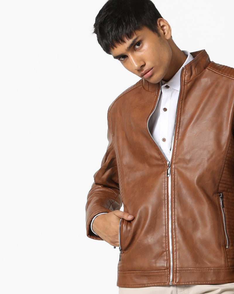 Biker Jacket - Men Real Lambskin Motorcycle Leather Biker Jacket KM647 - Koza Leathers