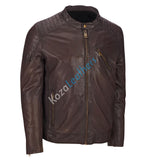 Koza Leathers Men's Genuine Lambskin Bomber Leather Jacket NJ028