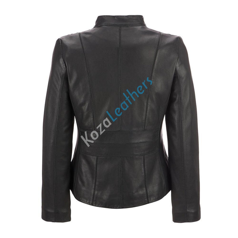 Biker / Motorcycle Jacket - Women Real Lambskin Leather Biker Jacket KW136 - Koza Leathers