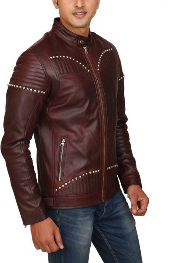 Biker Jacket - Men Real Lambskin Motorcycle Leather Biker Jacket KM425 - Koza Leathers