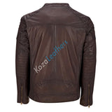 Koza Leathers Men's Genuine Lambskin Bomber Leather Jacket NJ028