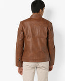 Biker Jacket - Men Real Lambskin Motorcycle Leather Biker Jacket KM647 - Koza Leathers