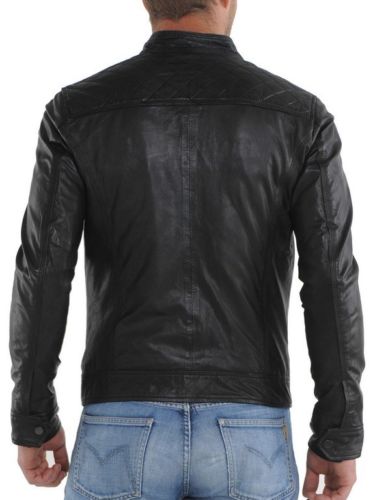 Biker Jacket - Men Real Lambskin Leather Jacket KM148 - Koza Leathers
