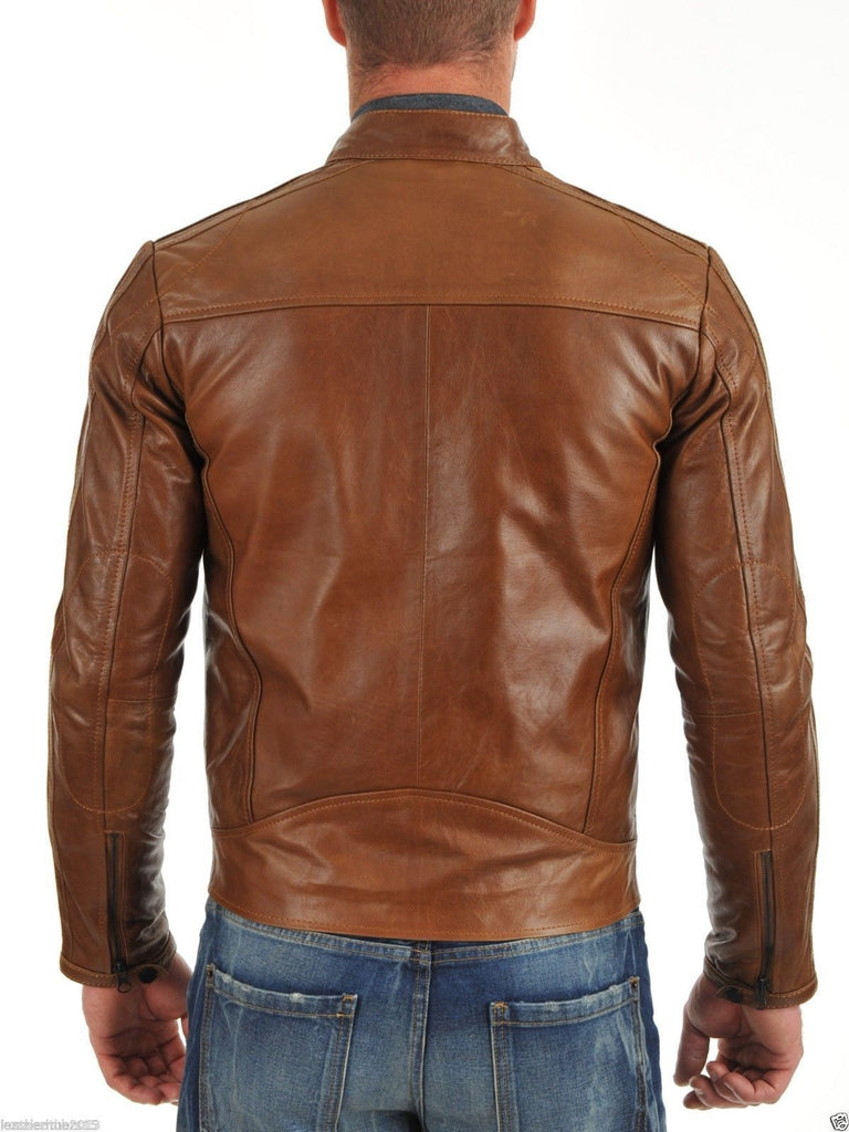Biker Jacket - Men Real Lambskin Leather Jacket KM149 - Koza Leathers