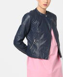 Biker / Motorcycle Jacket - Women Real Lambskin Leather Biker Jacket KW557 - Koza Leathers