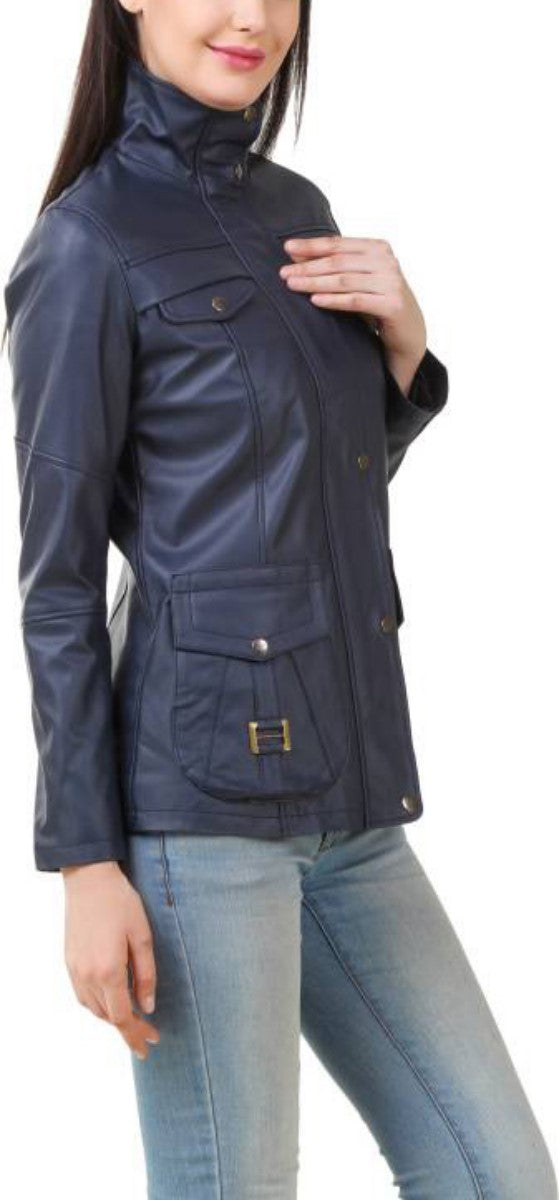 Biker / Motorcycle Jacket - Women Real Lambskin Leather Biker Jacket KW379 - Koza Leathers