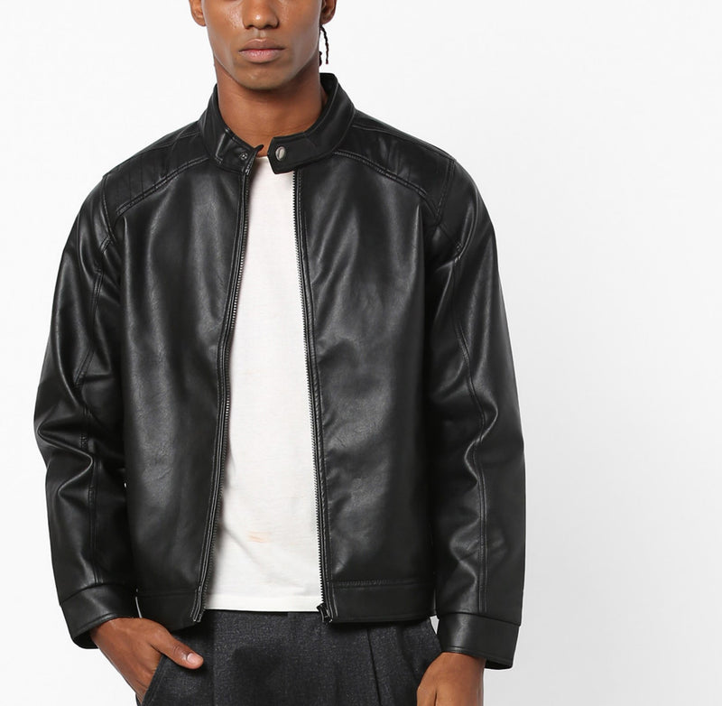 Biker Jacket - Men Real Lambskin Motorcycle Leather Biker Jacket KM601 - Koza Leathers