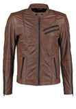 Biker Jacket - Men Real Lambskin Motorcycle Leather Biker Jacket KM232 - Koza Leathers