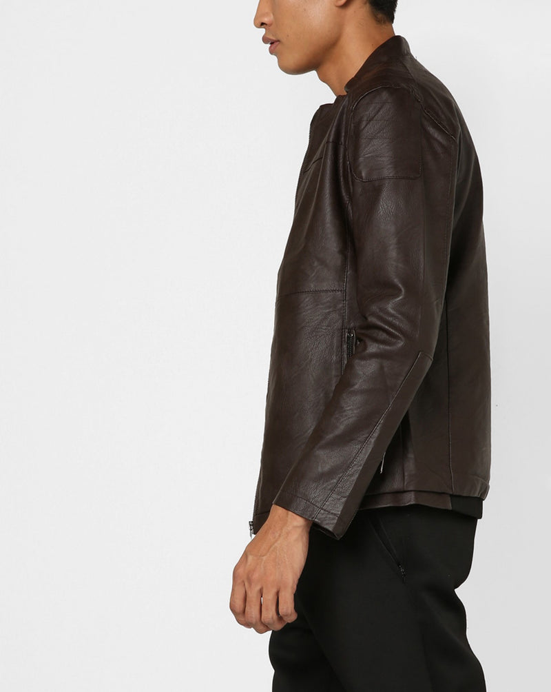 Biker Jacket - Men Real Lambskin Motorcycle Leather Biker Jacket KM648 - Koza Leathers