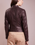 Biker / Motorcycle Jacket - Women Real Lambskin Leather Biker Jacket KW233 - Koza Leathers